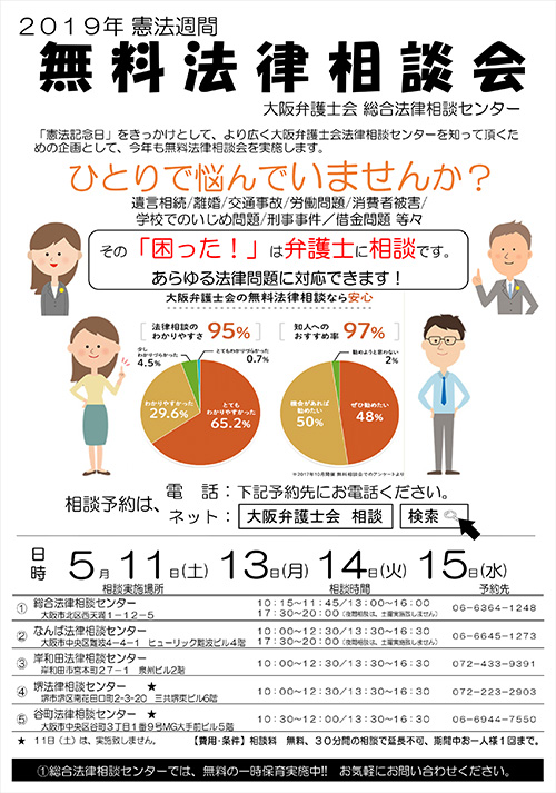 「2019年 憲法週間 無料法律相談会」チラシ